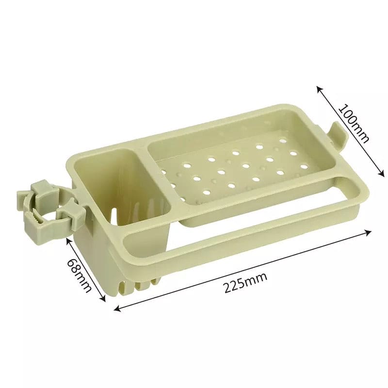 Faucet Sink storage basket, Adjustable Sponge Rack for Kitchen Supplies, Plastic Storage Rack for Shower and Tap With Washcloth Holder, Soap Holder