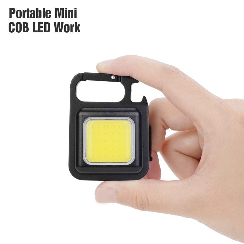 Mini Square LED Flashlight, Portable Pocket Flashlight Keychains, Rechargeable For Outdoor Camping, Emergency Lamps Work Light, Multifunction Portable Pocket Light, COB Inspection Light