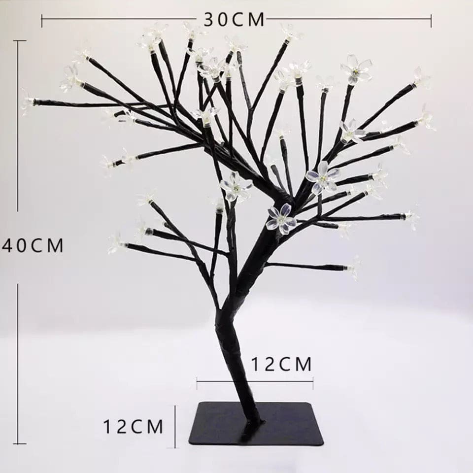 24 LED Lights Cherry Blossom Tree Lamp, Electric Operated LED USB Cherry Plum Blossom Tree Light, Night light Table Lamp, Adjustable Side Night Lamp