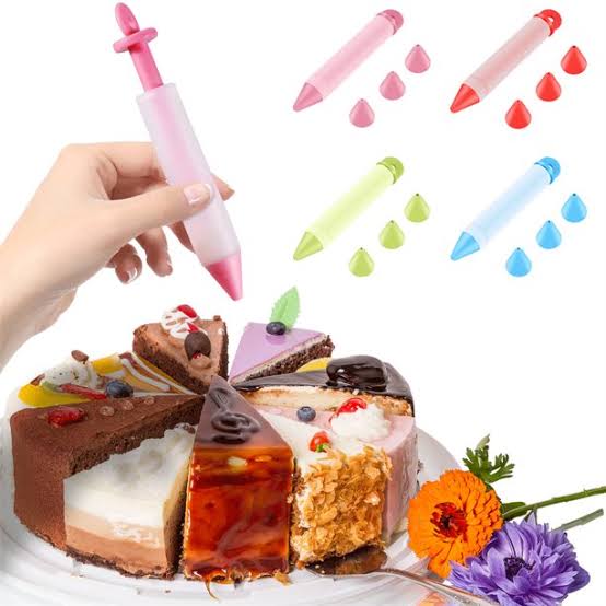 Silicone Decorative Pens, Chocolate Cookie Cake Writing Pen, Decorating Cake Molds Tool, Silicone Food Writing Pen For Dessert, Ice Cream Chocolate Decorating Pens Syringe Baking Tools