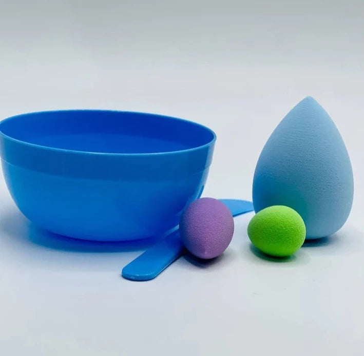 Sweet Baby Mask Tool, Mini Sponge Makeup Blender With Bowl And Spatula, Beauty Sponge For Touch Up