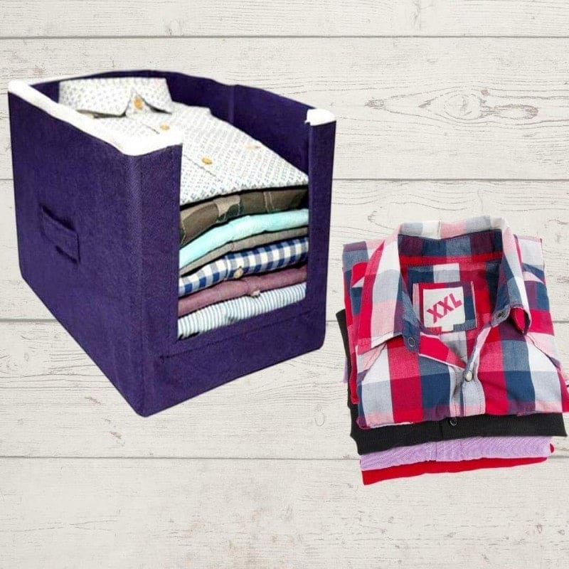Non Woven Shirt Organizer, Wardrobe Clothe Organizer, Stacker Shirt Cover, Foldable Clothes Cover Shirt Wardrobe, Storage Box For Clothes