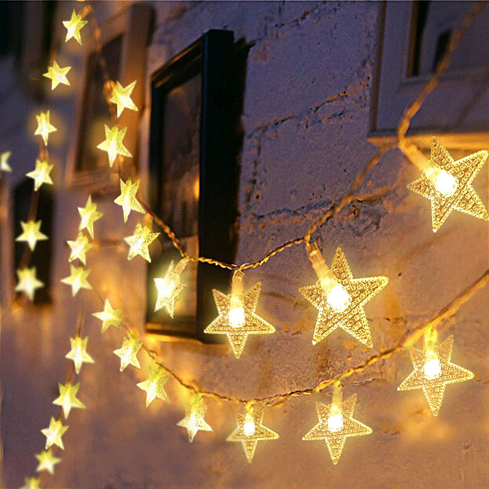 20 Led Star Lights, Star Shaped Curtain String Lights, Decoration Garl ...